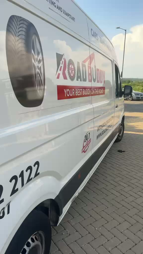 Road Buddy technician fitting a replacement tyre during a mobile tyre fitting job in Leamington Spa